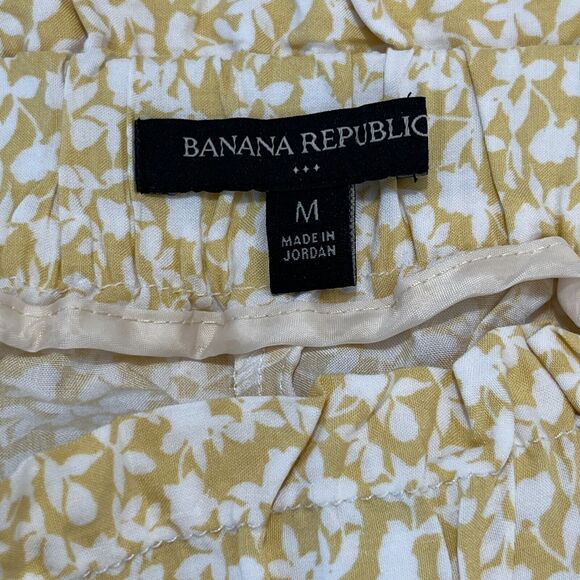 Banana Republic Shorts Womens Medium Yellow Skort Machine Wash Drawstring Floral - Picture 3 of 10
